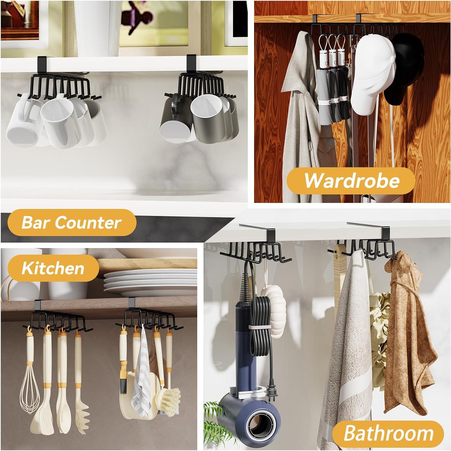 Organizador de Tapas de Vaso UINOFLE Montaje Bajo Gabinete Negro