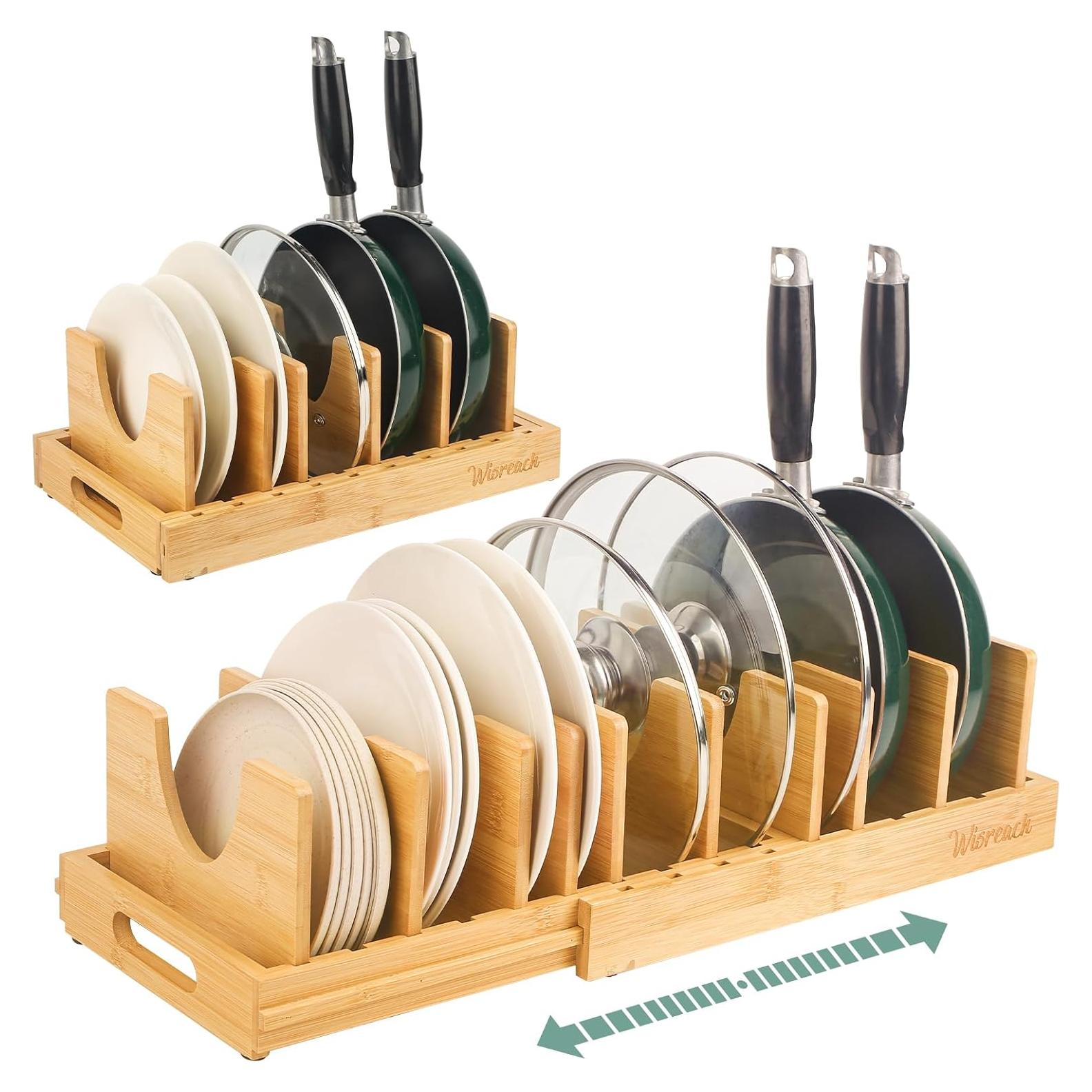 Organizador de Cocina Ajustable Wisreach de Bambú 10 Paneles