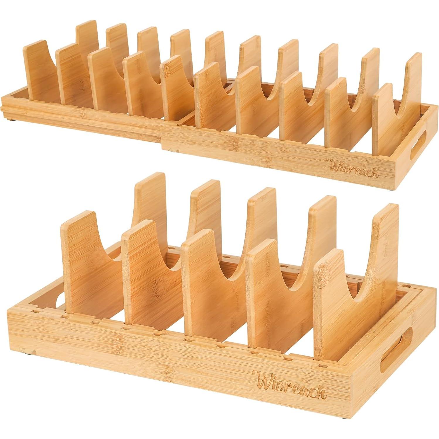 Organizador de Cocina Ajustable Wisreach de Bambú 10 Paneles