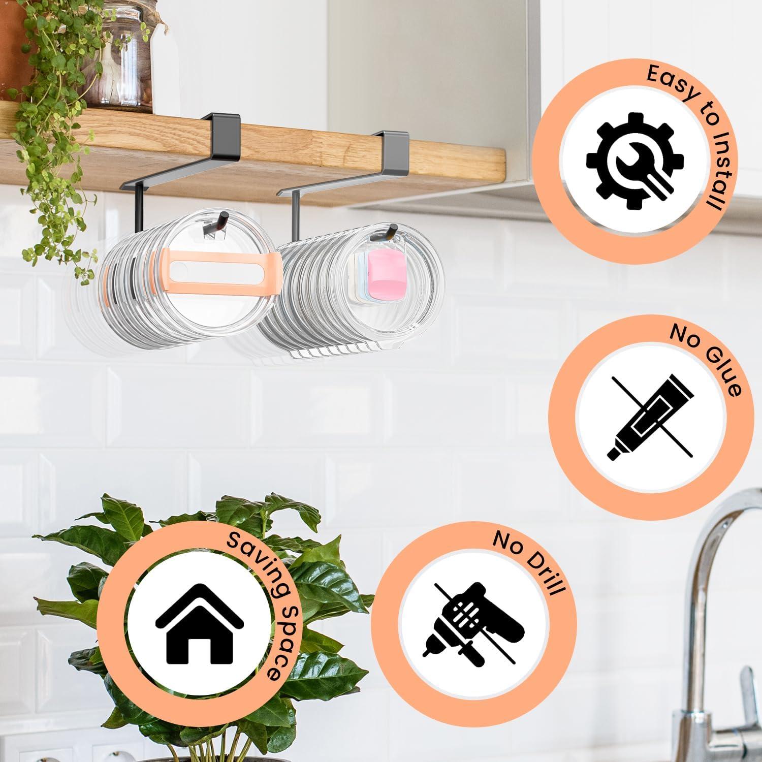 Organizador de Tapas de Vaso Grande Amawarm - Soporte Bajo Gabinete