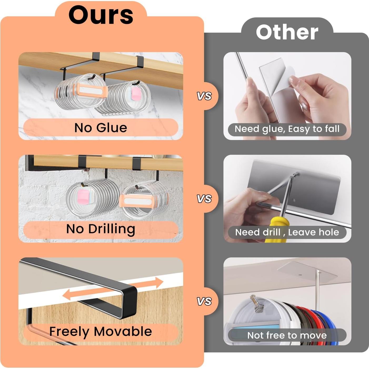 Organizador de Tapas de Vaso Grande Amawarm - Soporte Bajo Gabinete