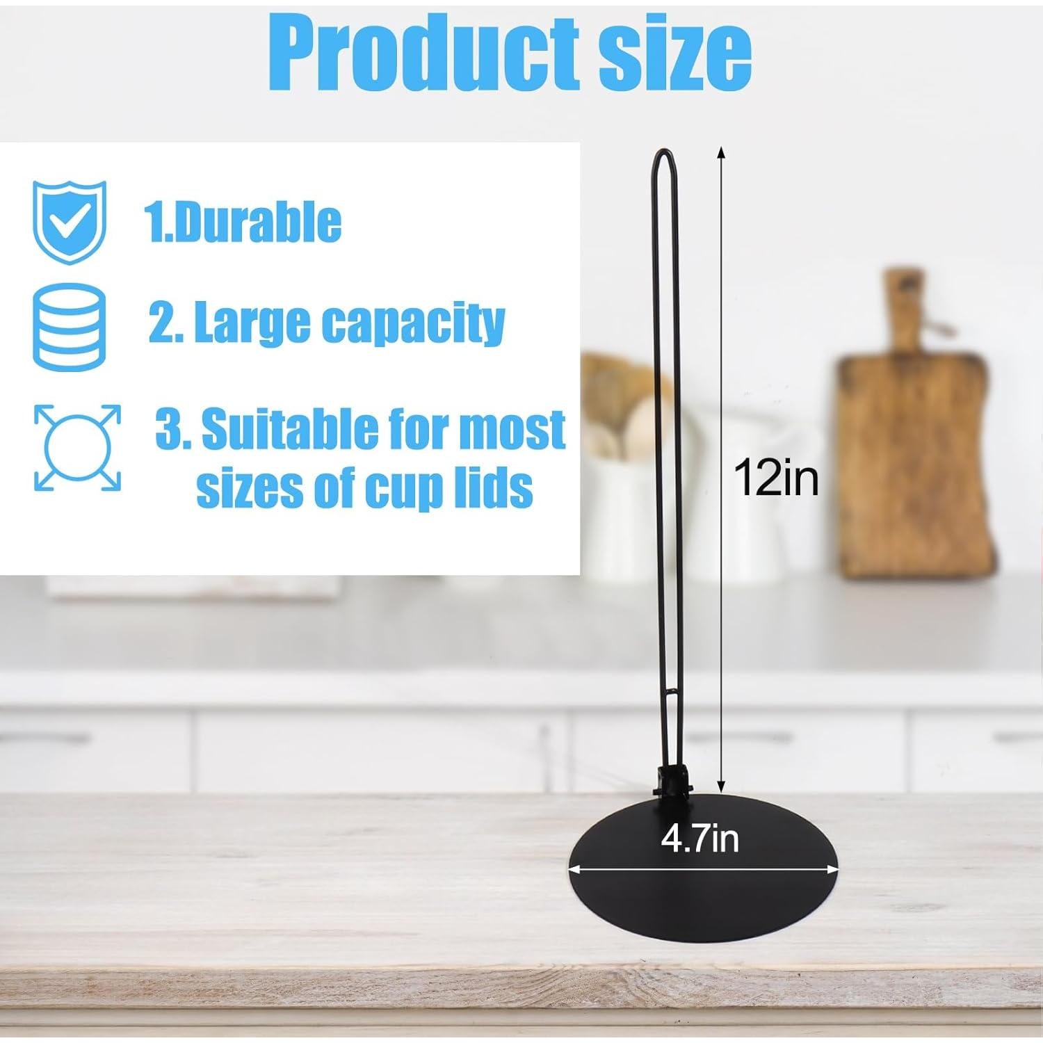 Organizador de Tapas de Vaso Vodolo Vertical 15 Tapas Acero Inoxidable