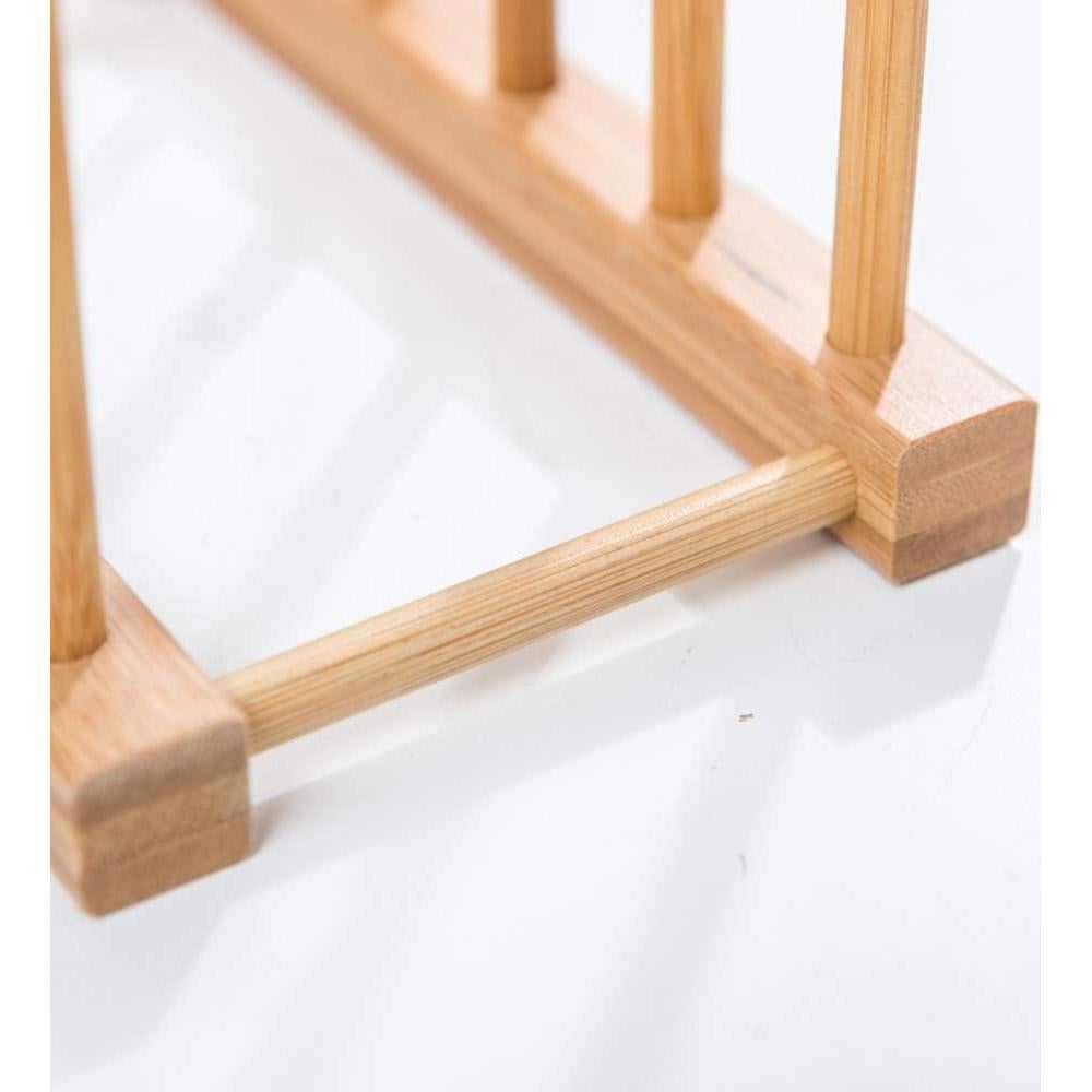 Estantes de Platos de Bambú Lawei - Juego de 4 Soportes 16x12cm