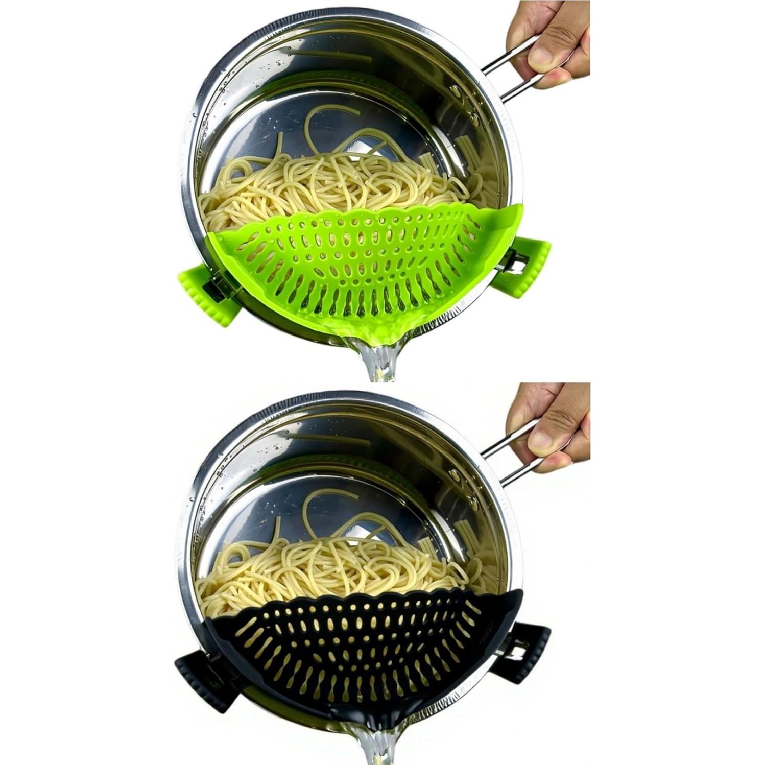 Colador de Silicona Clip en XiangLongRui - 2 Piezas Verde y Negro