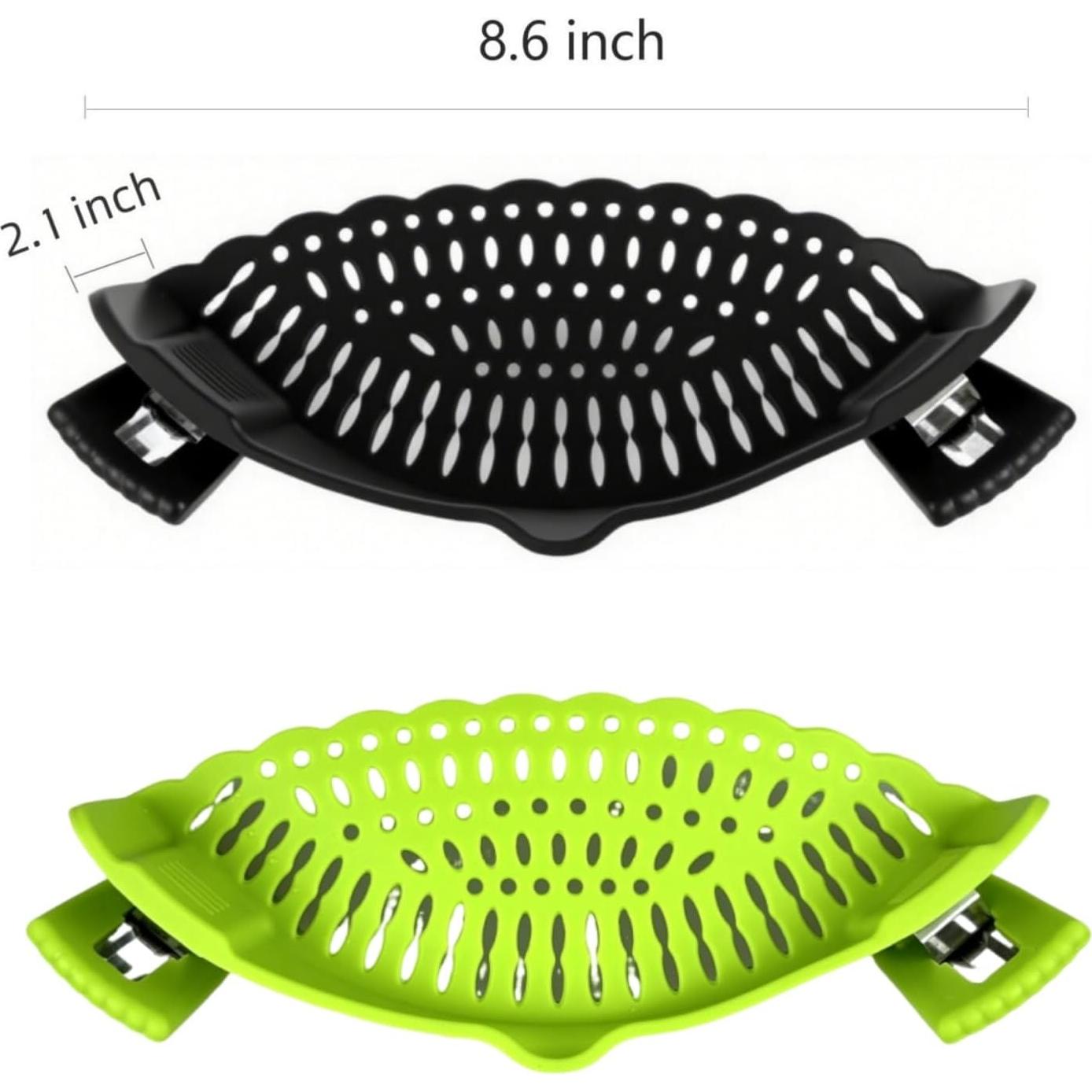 Colador de Silicona Clip en XiangLongRui - 2 Piezas Verde y Negro