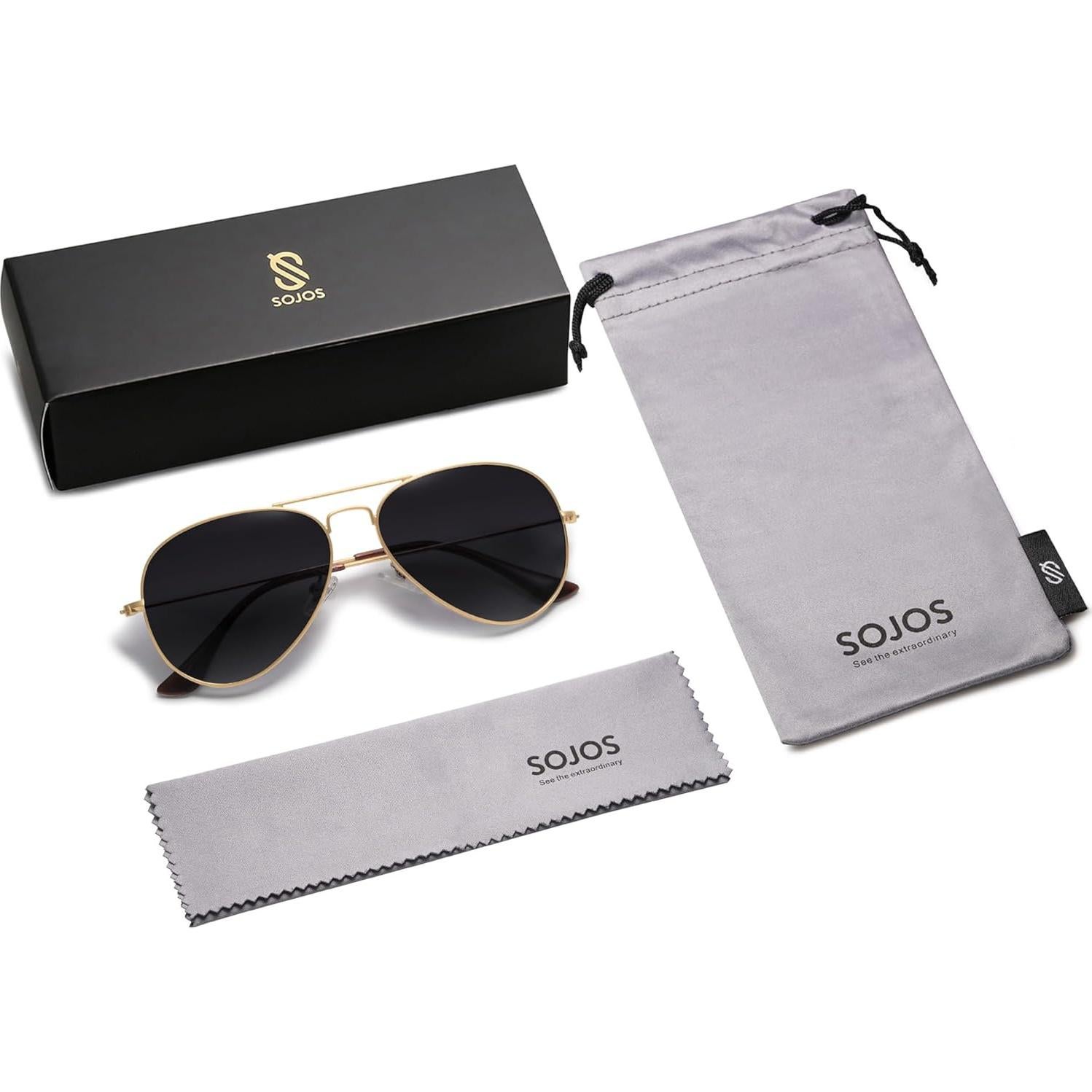 Gafas de sol SOJOS Classic Aviator 62mm polarizadas