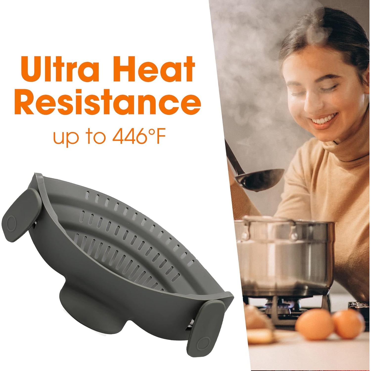 Colador de Silicona Clip On Colección Cheer Gris 198g