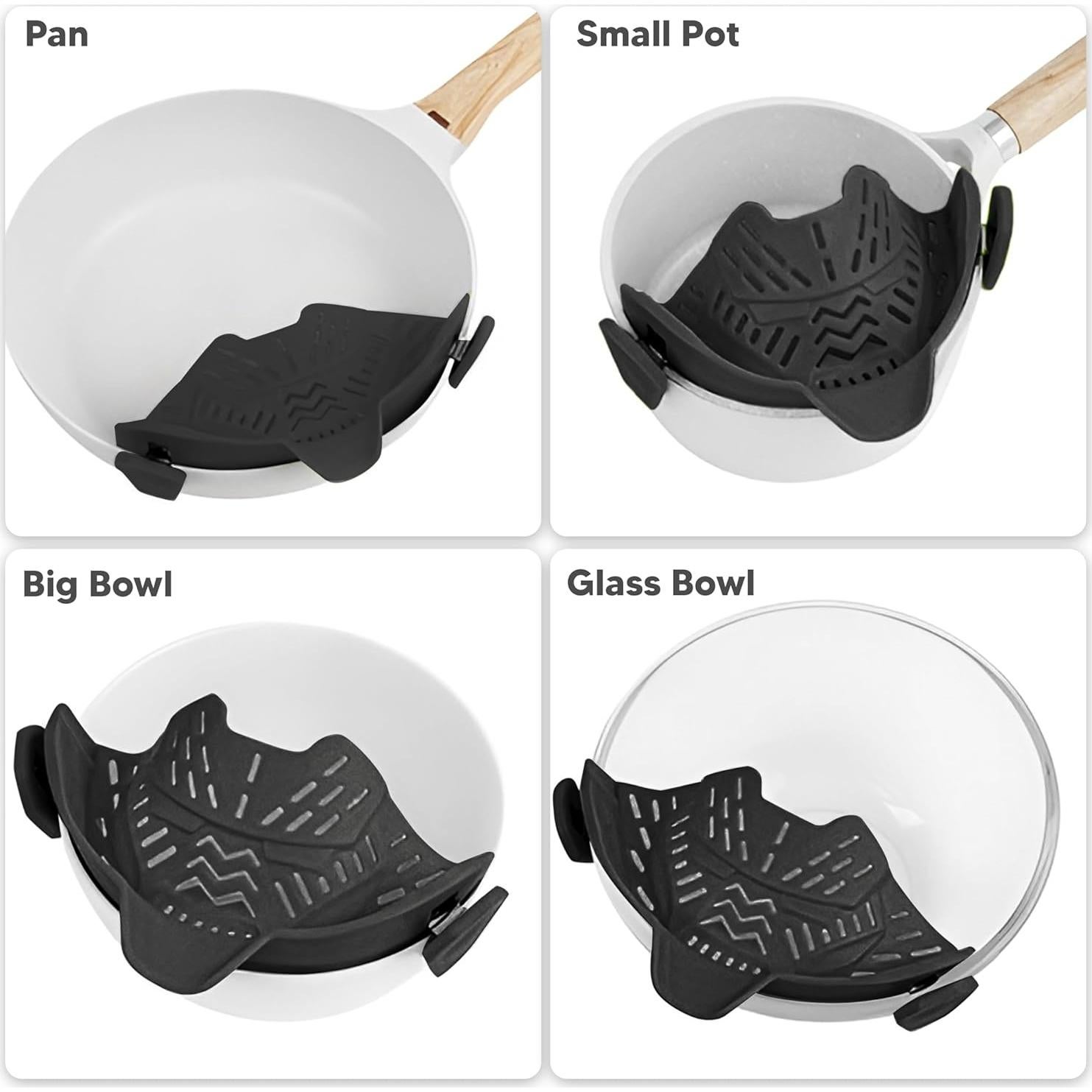 Colador de Olla para Pasta SAMUSAI de Acero Inoxidable Negro