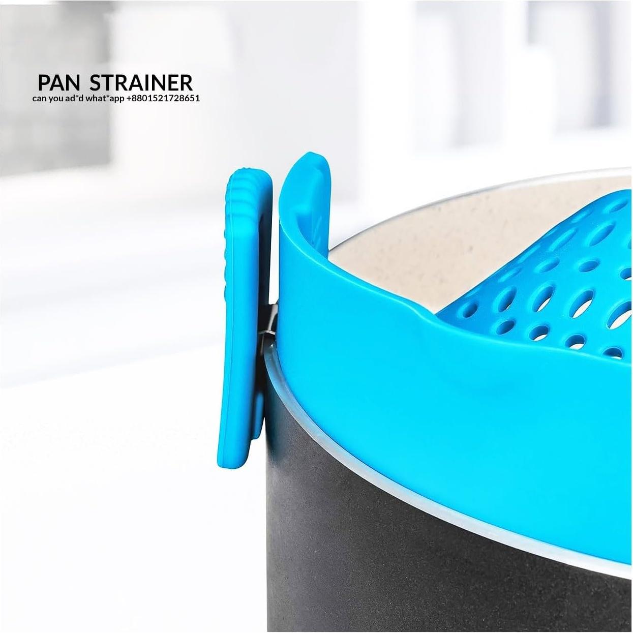 Colador de Silicona Clip Genérico 23x8 cm Azul - Drenaje Fácil