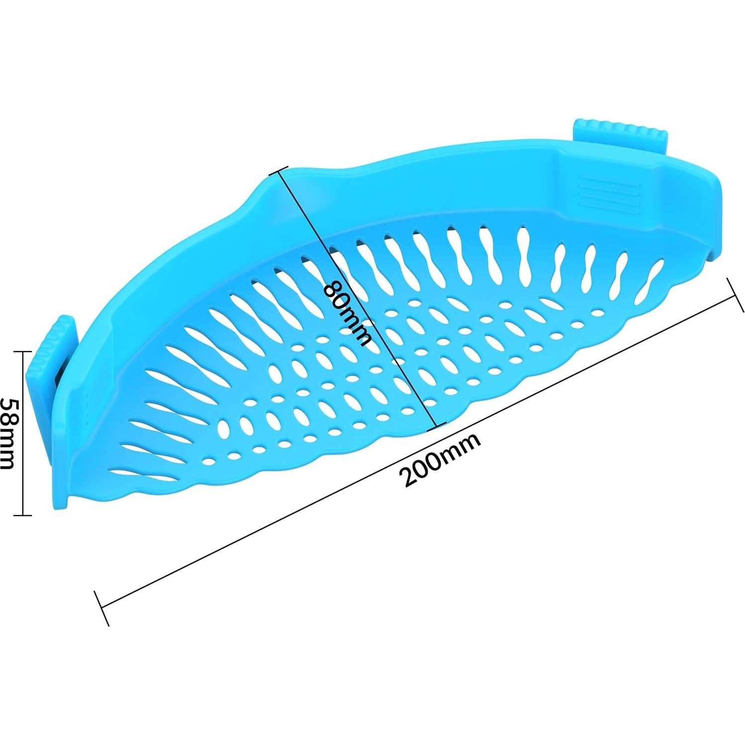 Colador de Silicona Clip Genérico 23x8 cm Azul - Drenaje Fácil