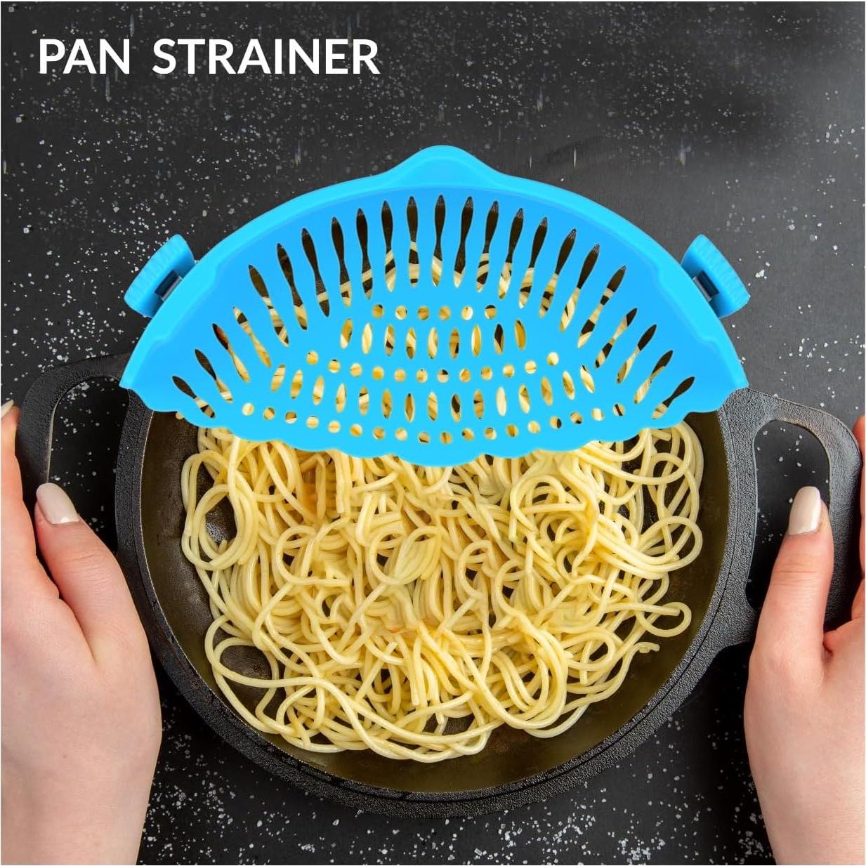 Colador de Silicona Clip Genérico 23x8 cm Azul - Drenaje Fácil