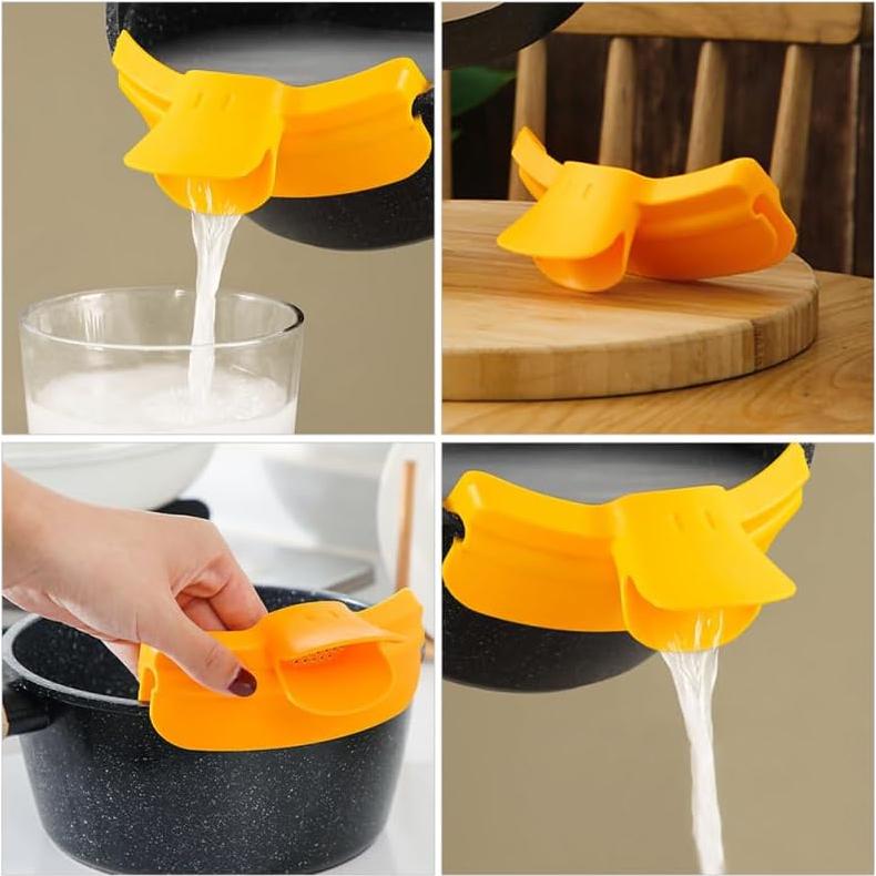 Colador de Silicona Cabilock Antiderrame Amarillo 12.99x6.99cm