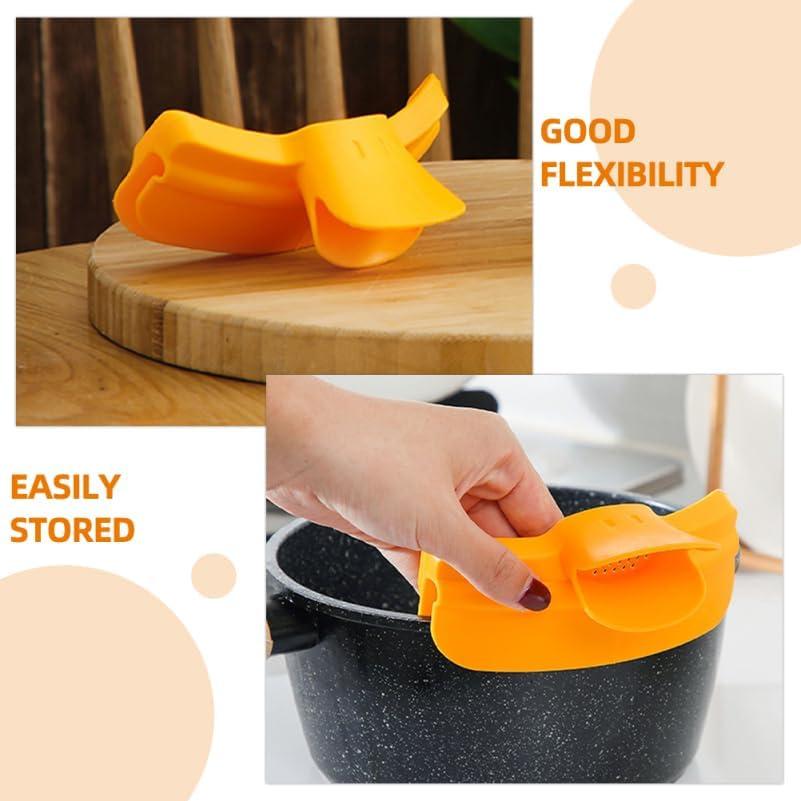 Colador de Silicona Cabilock Antiderrame Amarillo 12.99x6.99cm