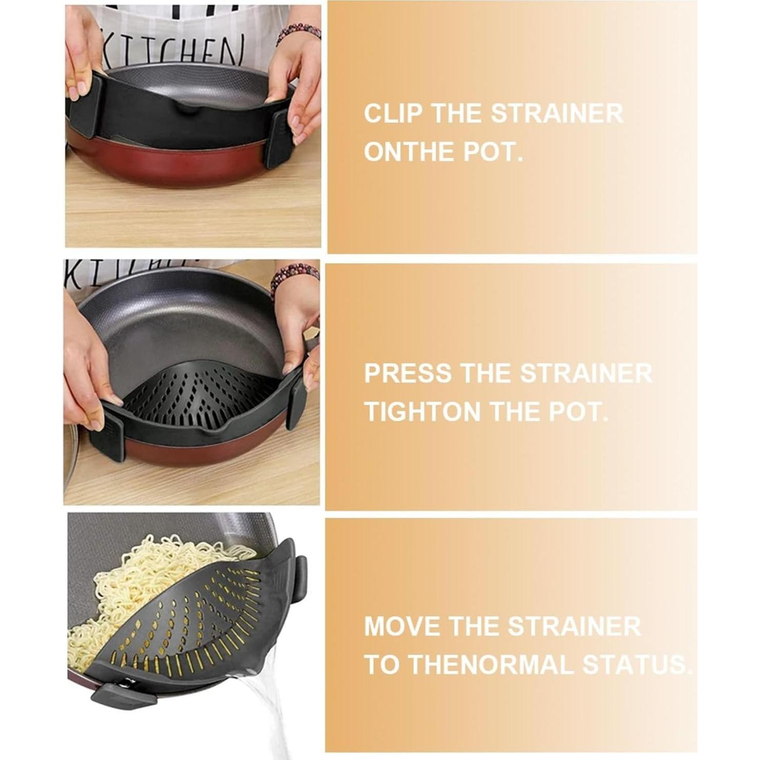 Colador Clip de Silicona LYLHZRMDGC para Pasta y Verduras