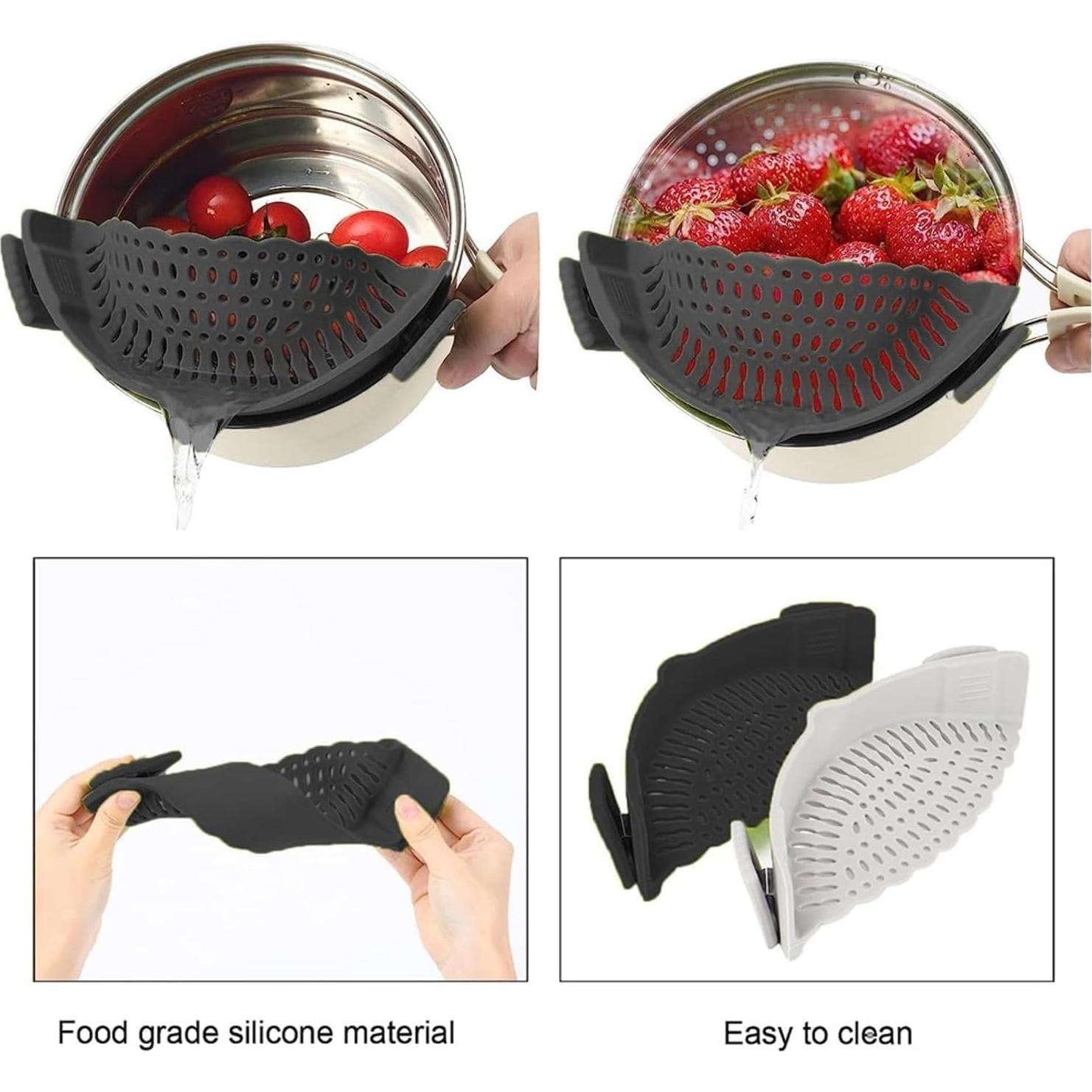 Colador Clip de Silicona LYLHZRMDGC para Pasta y Verduras