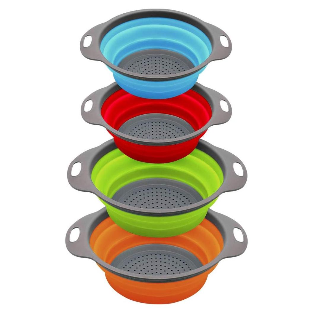 Juego de Coladores Colapsables QiMH 4 y 2 Cuartos - Silicona