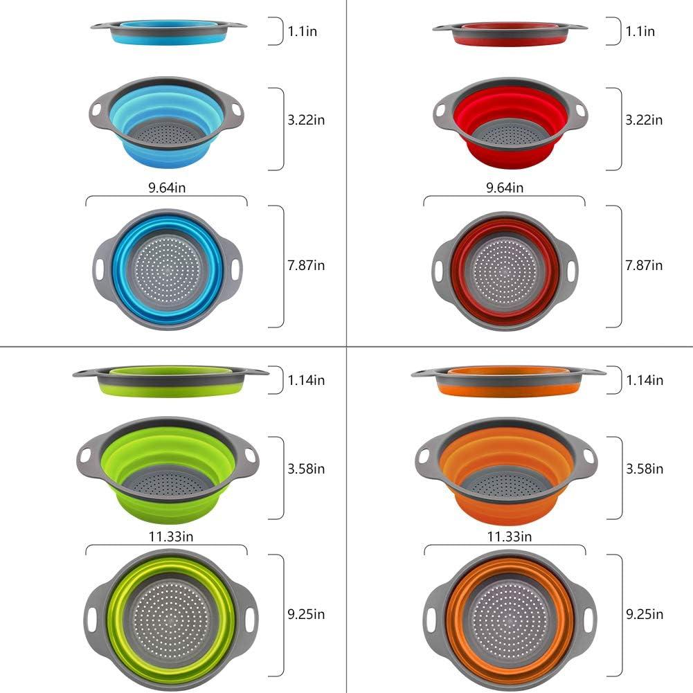 Juego de Coladores Colapsables QiMH 4 y 2 Cuartos - Silicona
