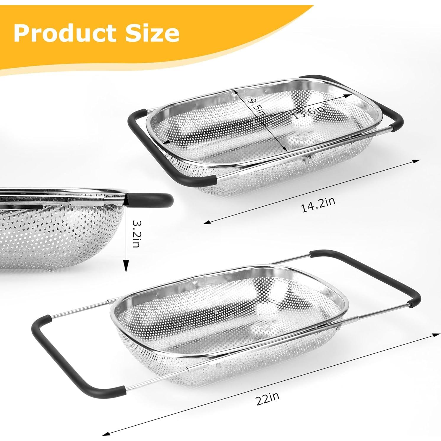 Colador de Fregadero ZDRongZhen Acero Inoxidable Expandible 36.1 cm