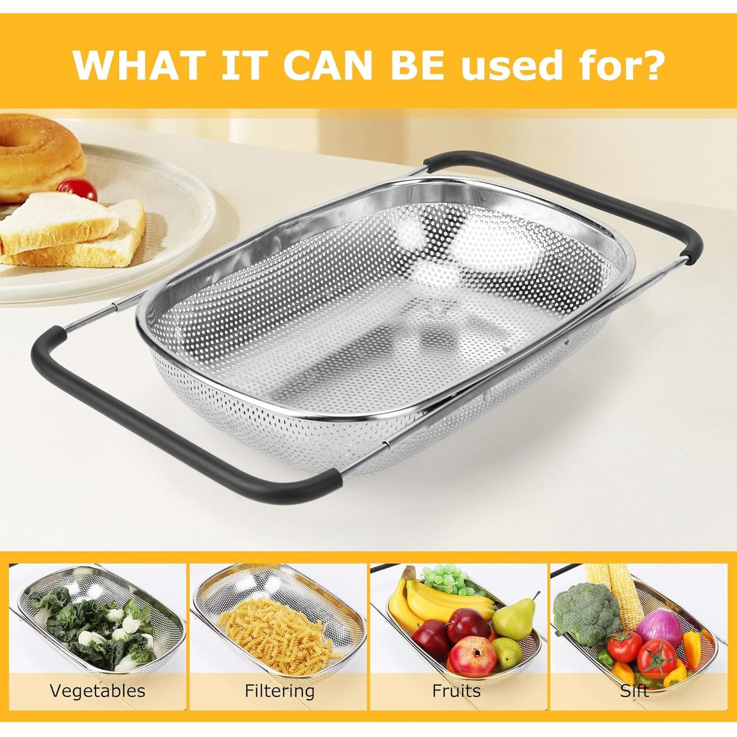 Colador de Fregadero ZDRongZhen Acero Inoxidable Expandible 36.1 cm