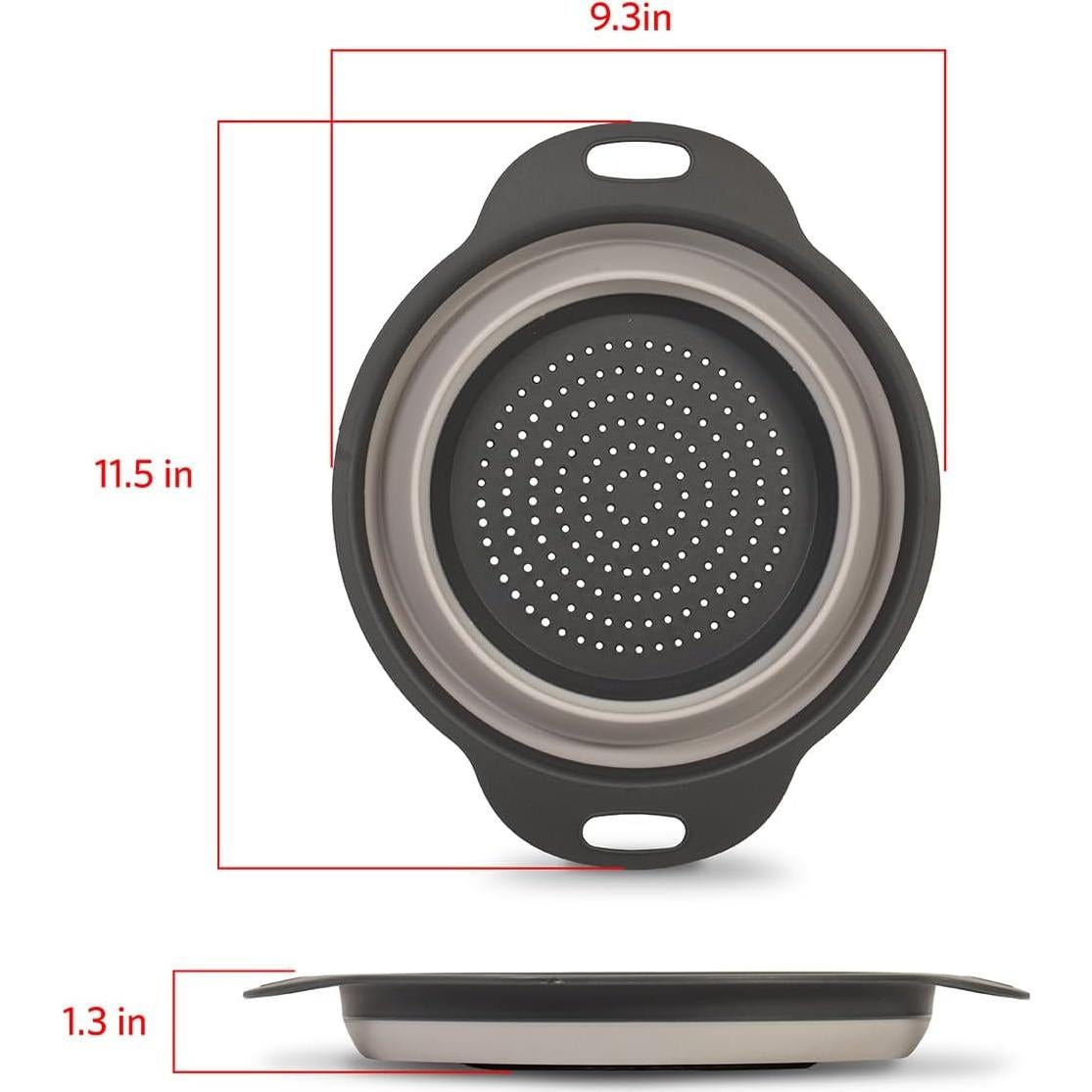 Colador Plegable Glad 2L - Drenador de Pasta y Verduras Gris