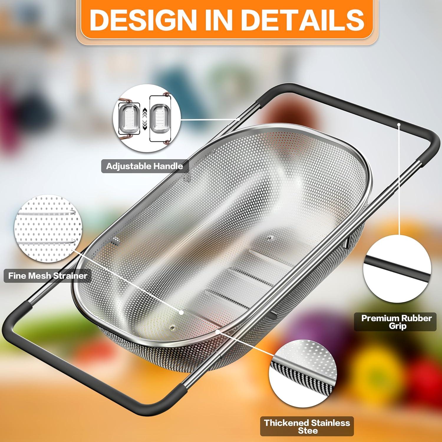 Colador de fregadero Balavina OS01 expandible acero inoxidable