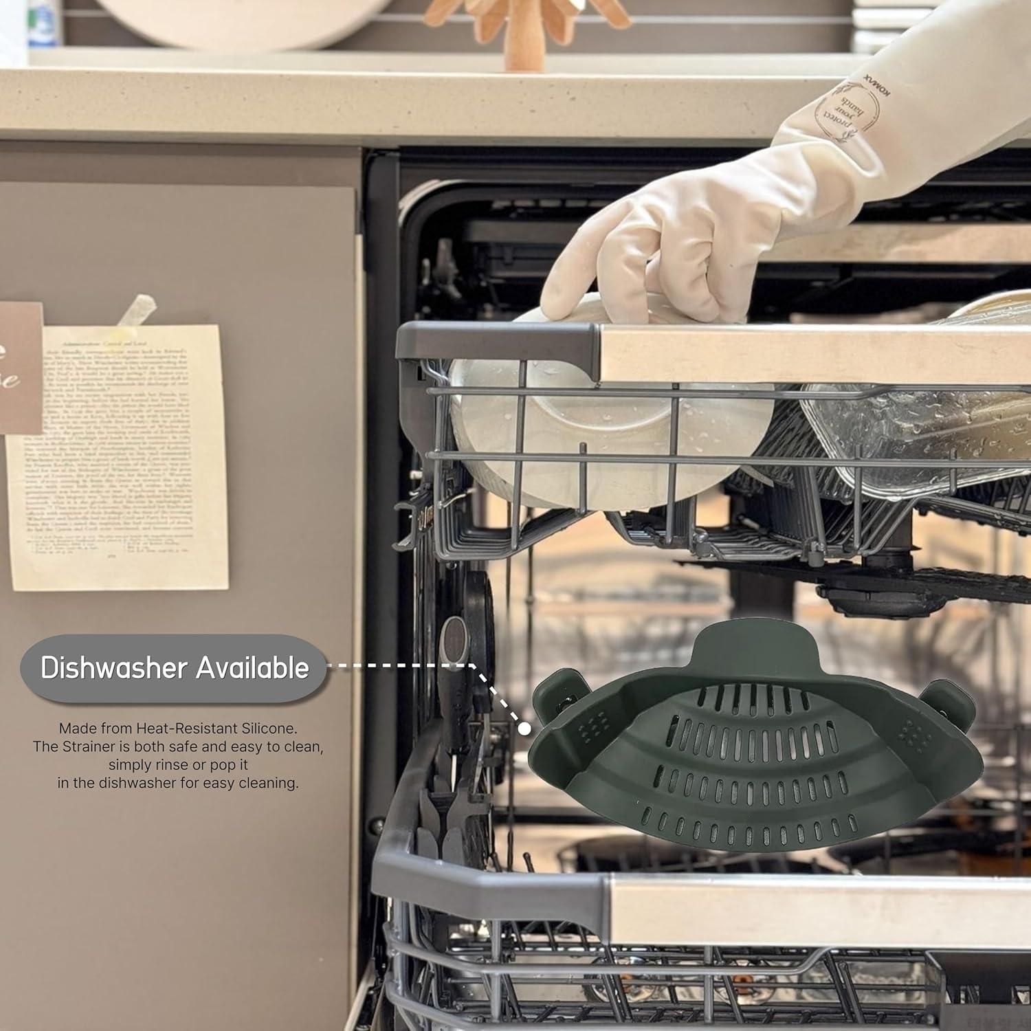 Colador Flexible de Silicona MOSOLE Clip On 25.4x12.7cm Gris