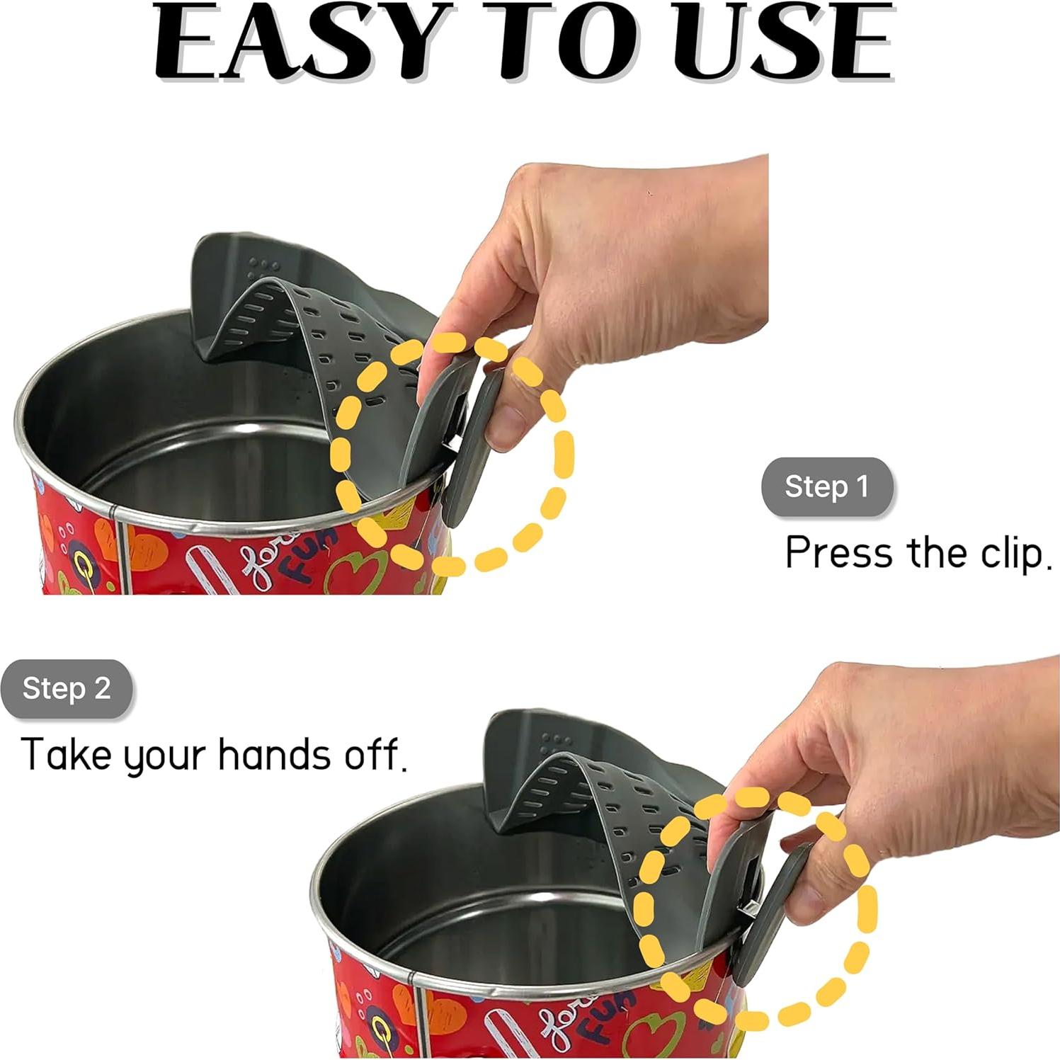 Colador Flexible de Silicona MOSOLE Clip On 25.4x12.7cm Gris