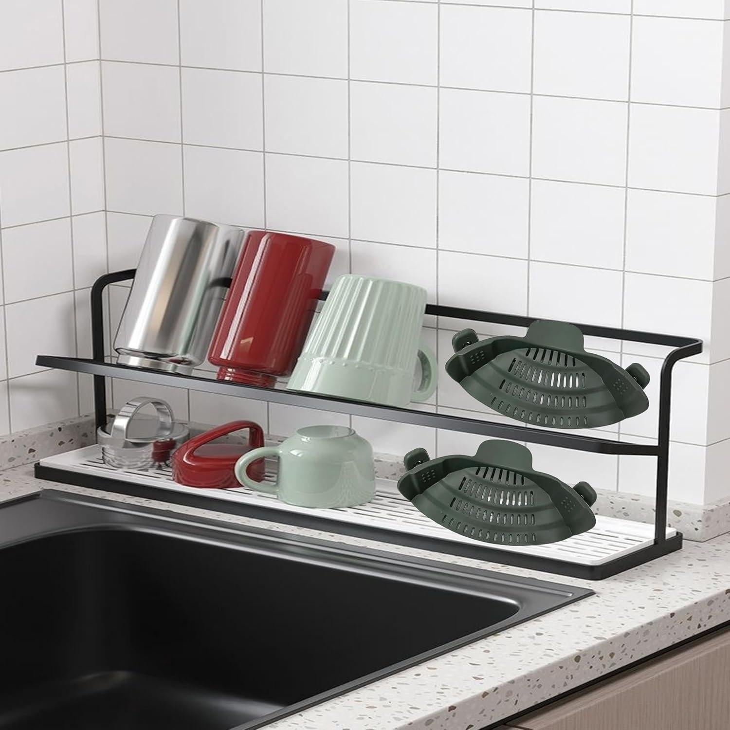 Colador Flexible de Silicona MOSOLE Clip On 25.4x12.7cm Gris