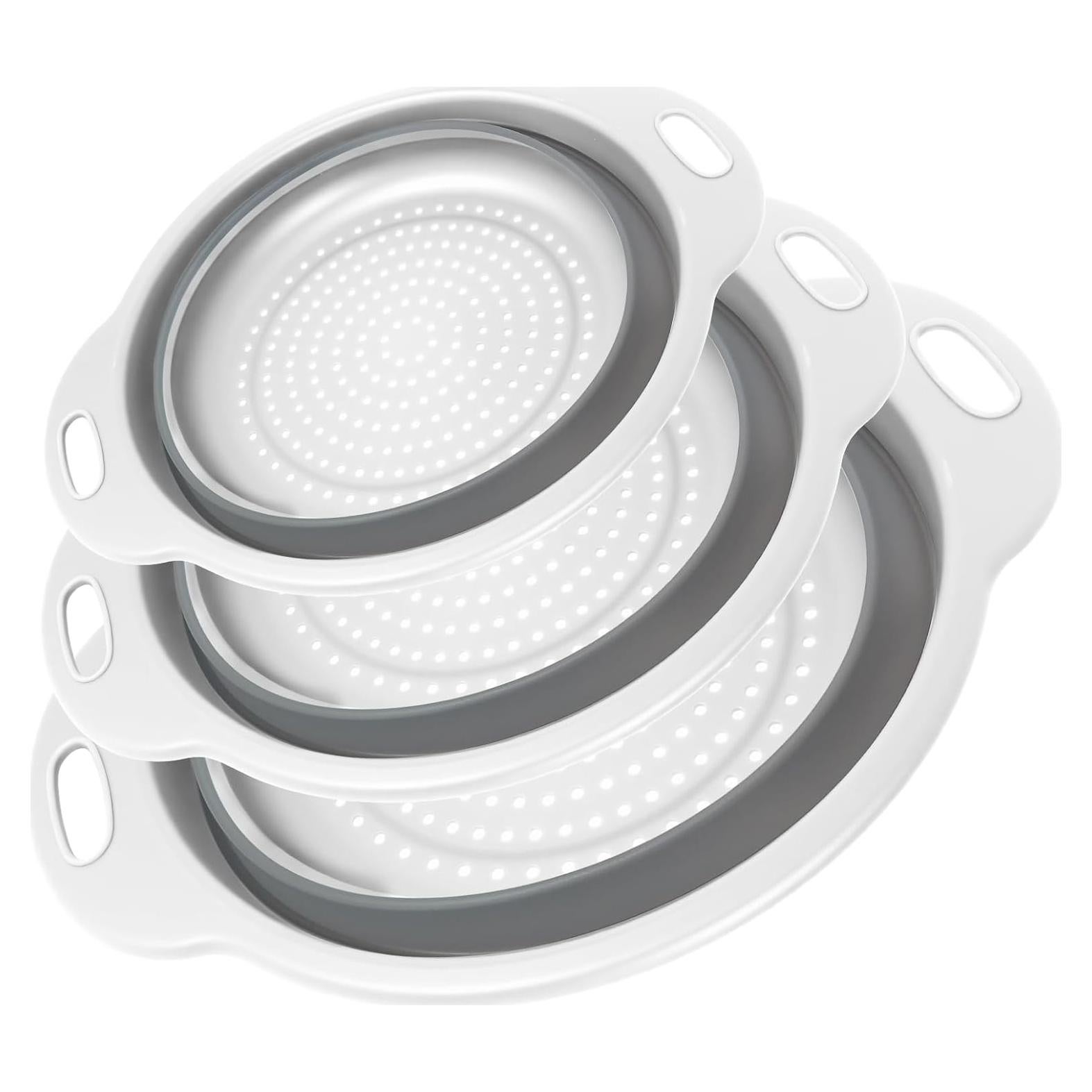 Juego de 3 Coladores Plegables Cluren - Antideslizante y Ahorra Espacio