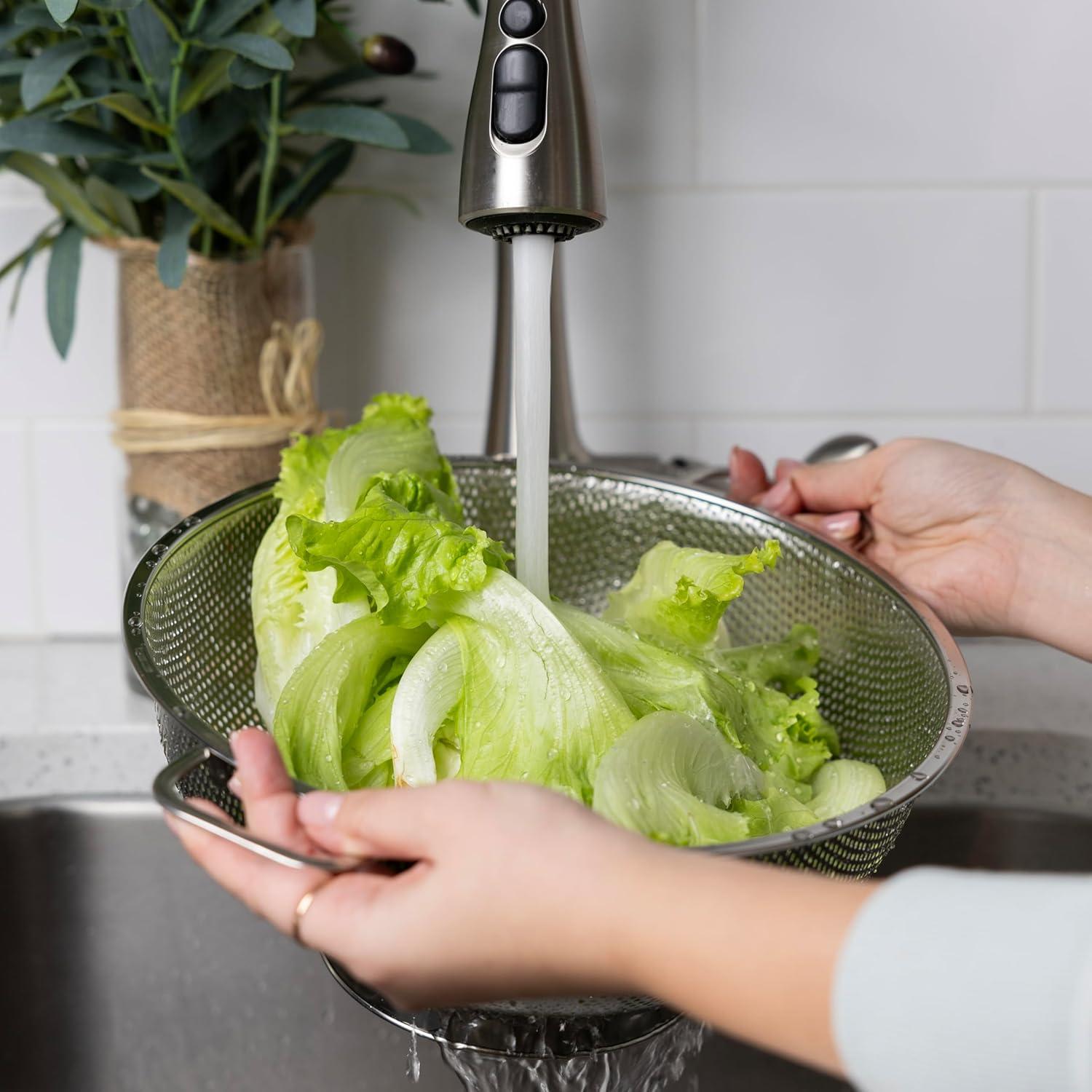 Colador Grande de Acero Inoxidable Fox Run 5 Cuartos 28 cm