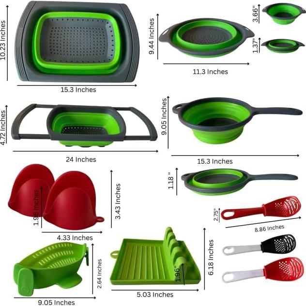 Juego de Utensilios de Cocina Plegables Silicona 10 Pcs