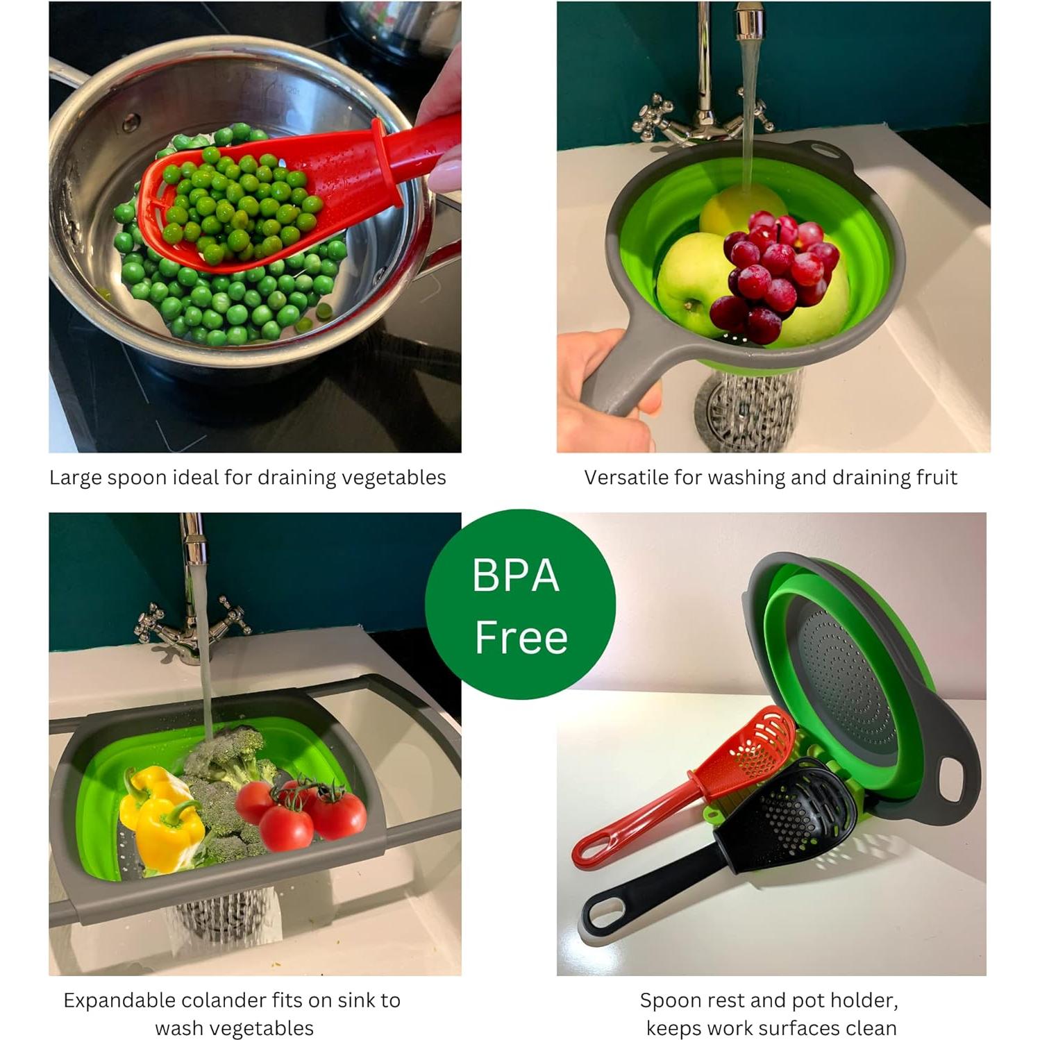 Juego de Utensilios de Cocina Plegables Silicona 10 Pcs