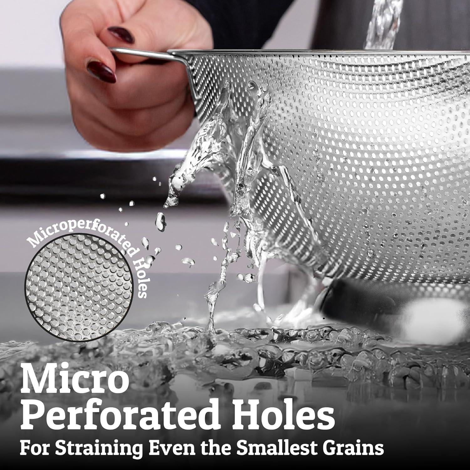 Colador de Acero Inoxidable PriorityChef 2.84 L con Mango