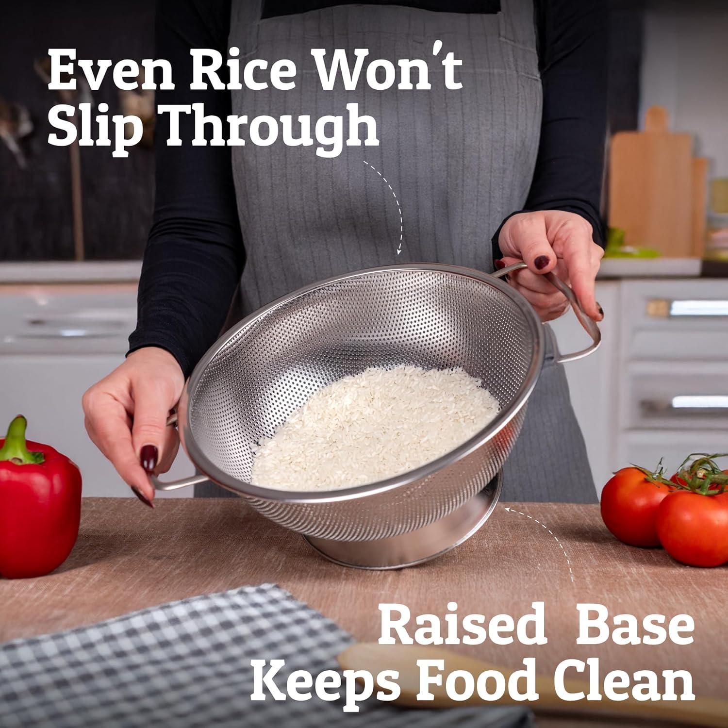 Colador de Acero Inoxidable PriorityChef 2.84 L con Mango