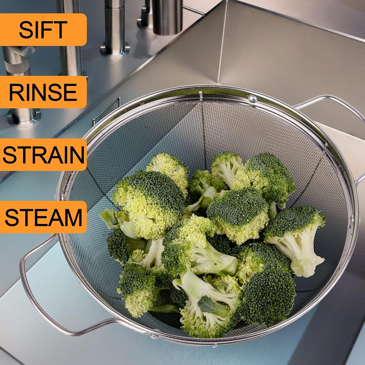 Paquete de 5 coladores de acero inoxidable Tiawudi 18/8