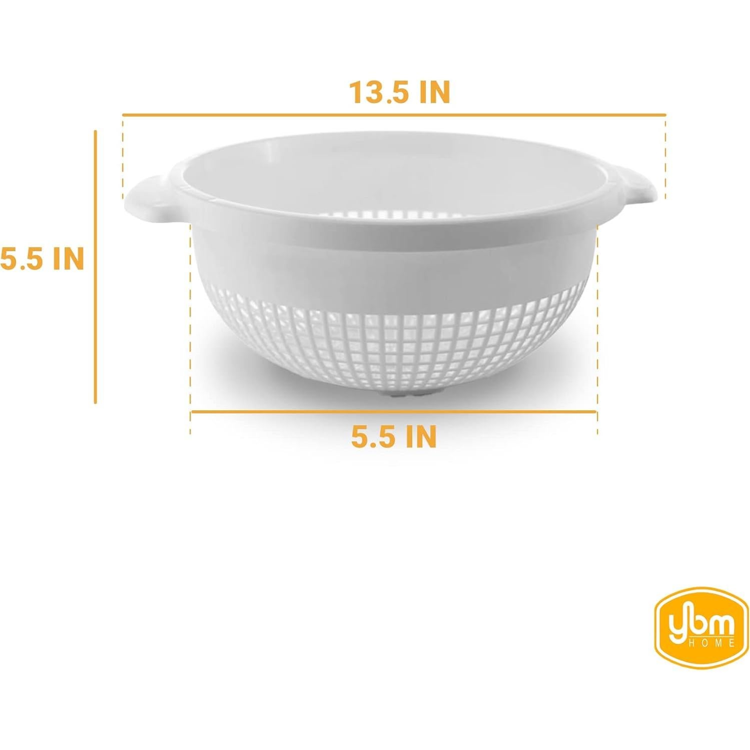 Colador de Plástico YBM HOME Blanco 34.3 cm - Apto Lavavajillas