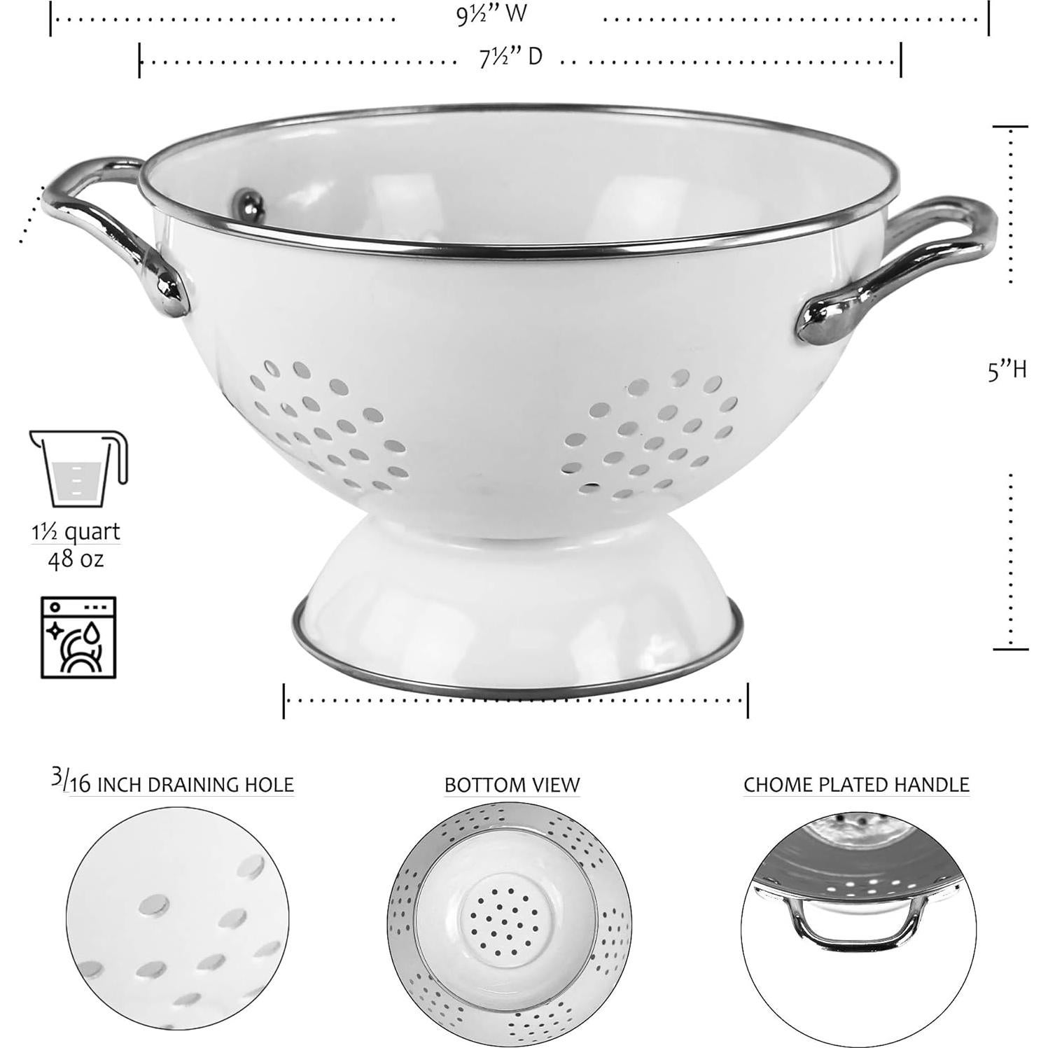 Colador de Acero Enameled Reston Lloyd 1.5L Blanco