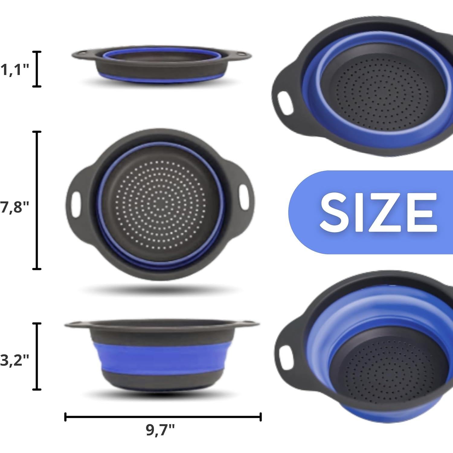 Colador Plegable de Silicona YARRD Azul 24.6x19.8 cm