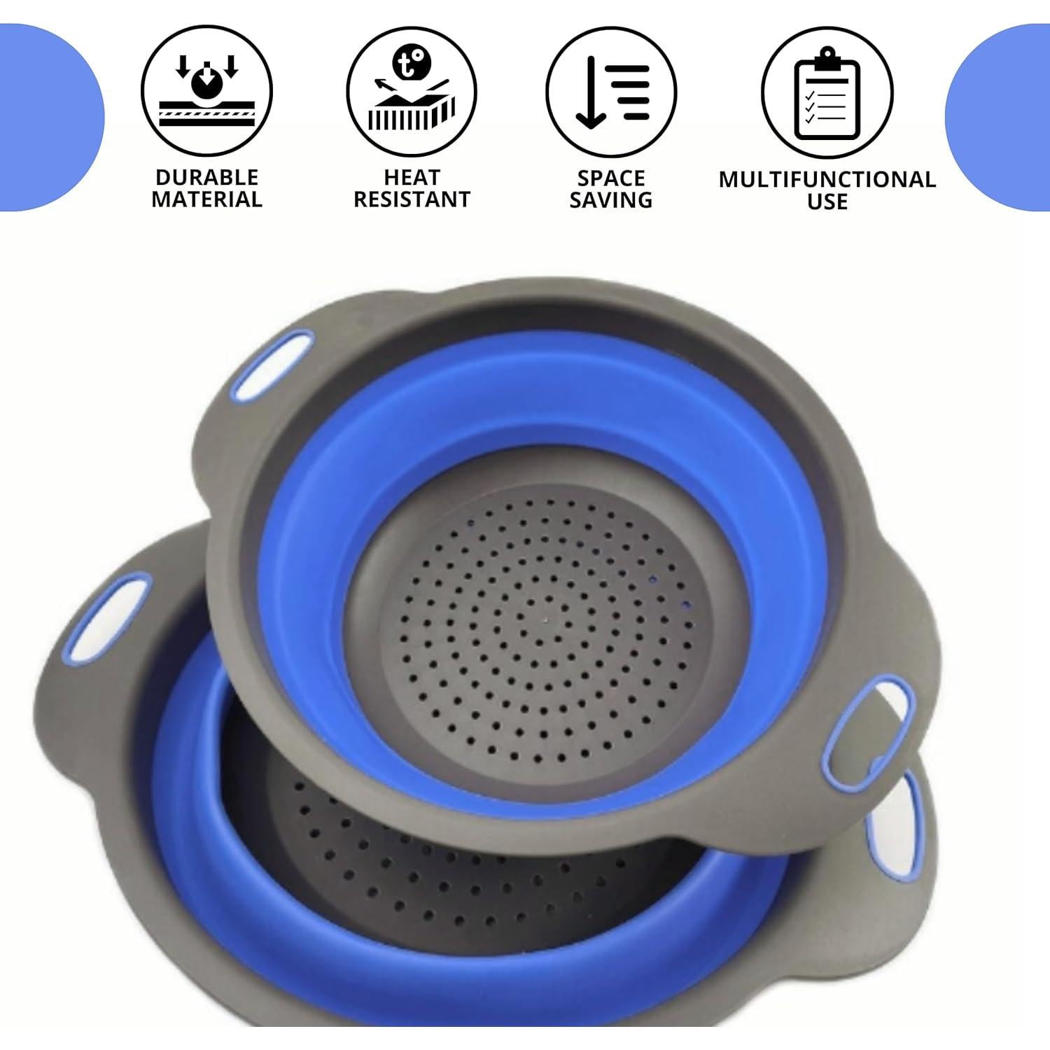 Colador Plegable de Silicona YARRD Azul 24.6x19.8 cm