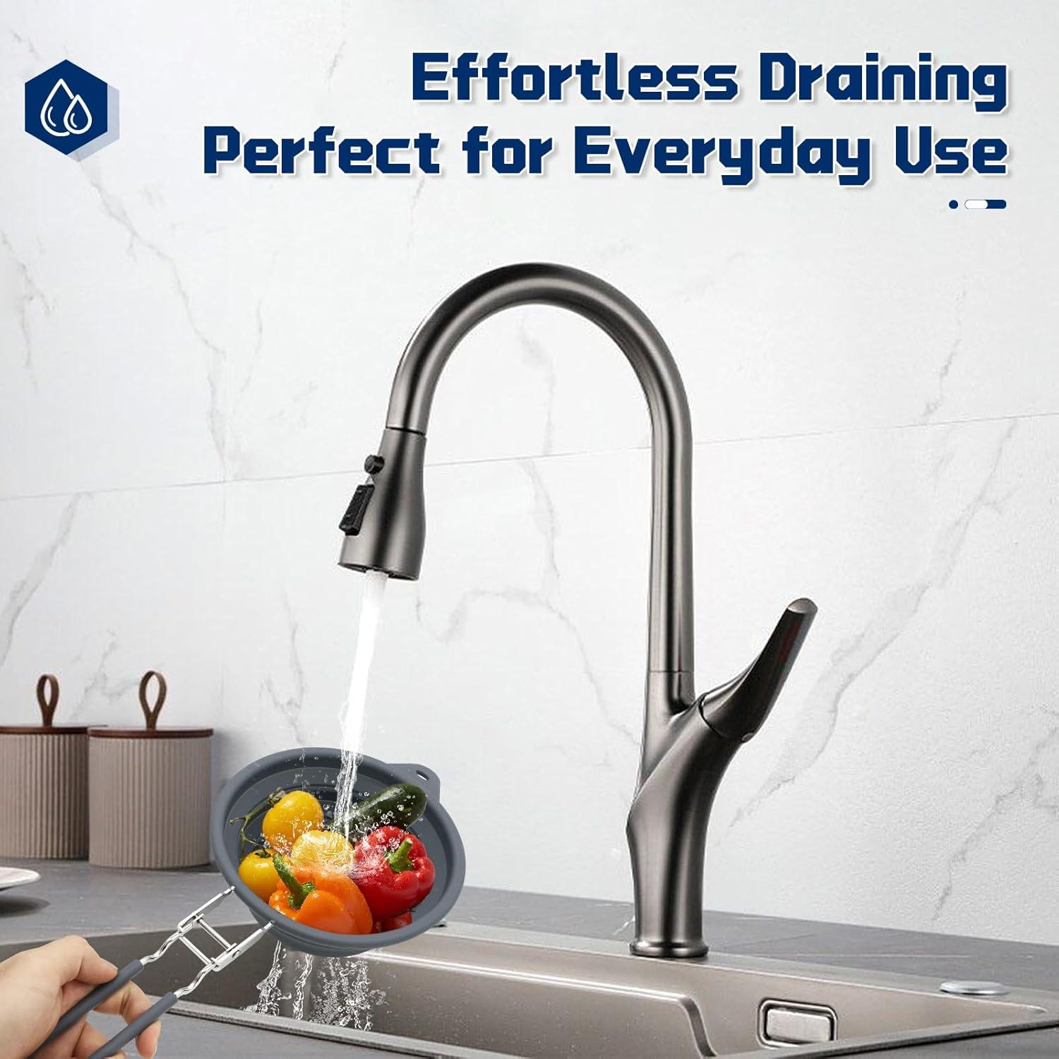 Colador Plegable de Silicona y Acero Inoxidable 17cm