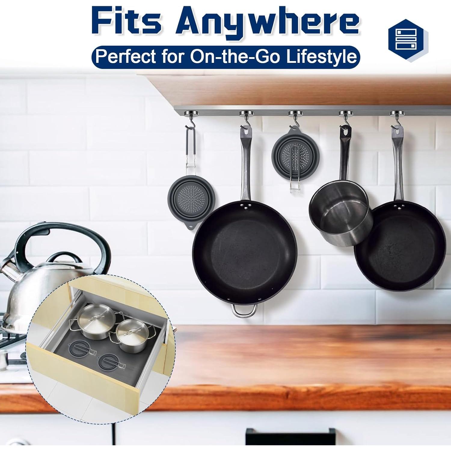 Colador Plegable de Silicona y Acero Inoxidable 17cm