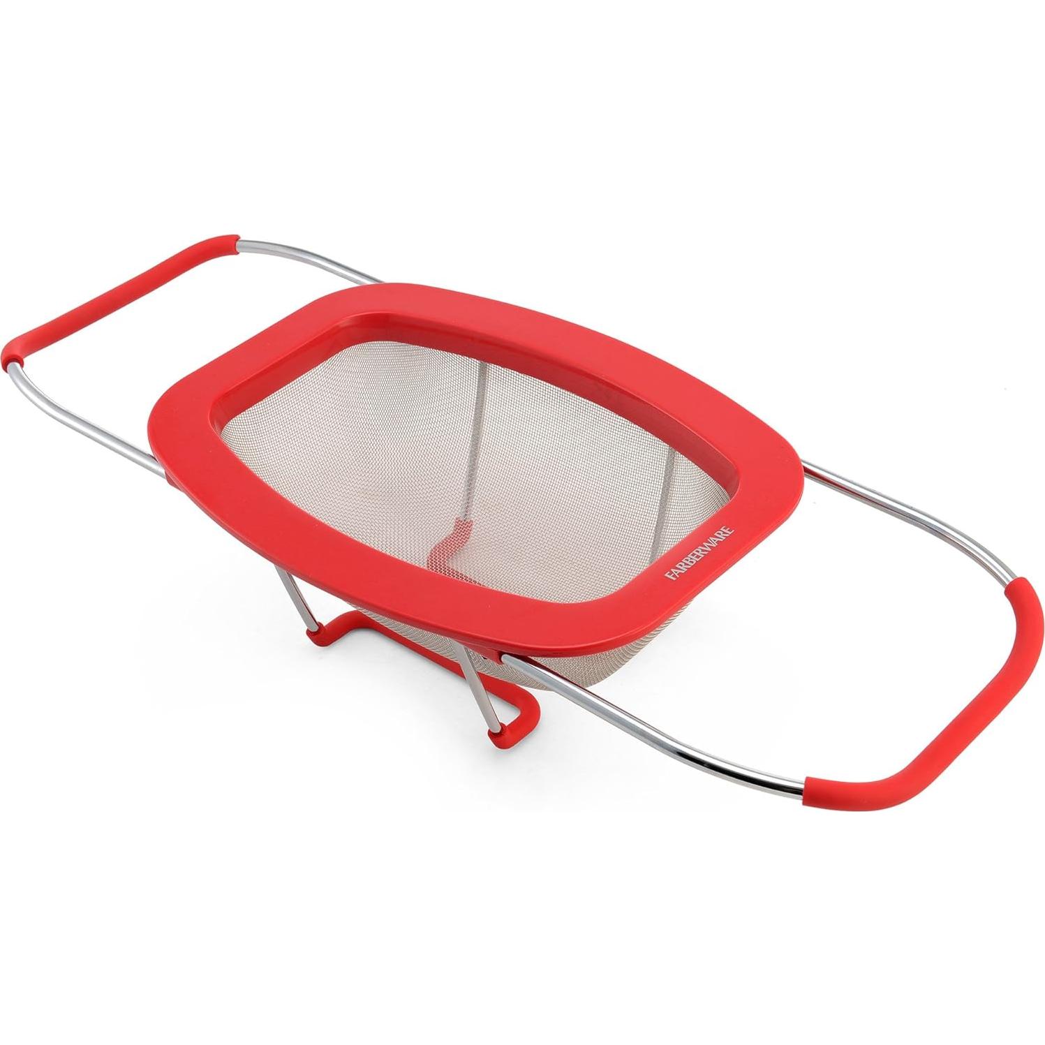 Colador Expandible de Acero Inoxidable Farberware 5216427 Rojo