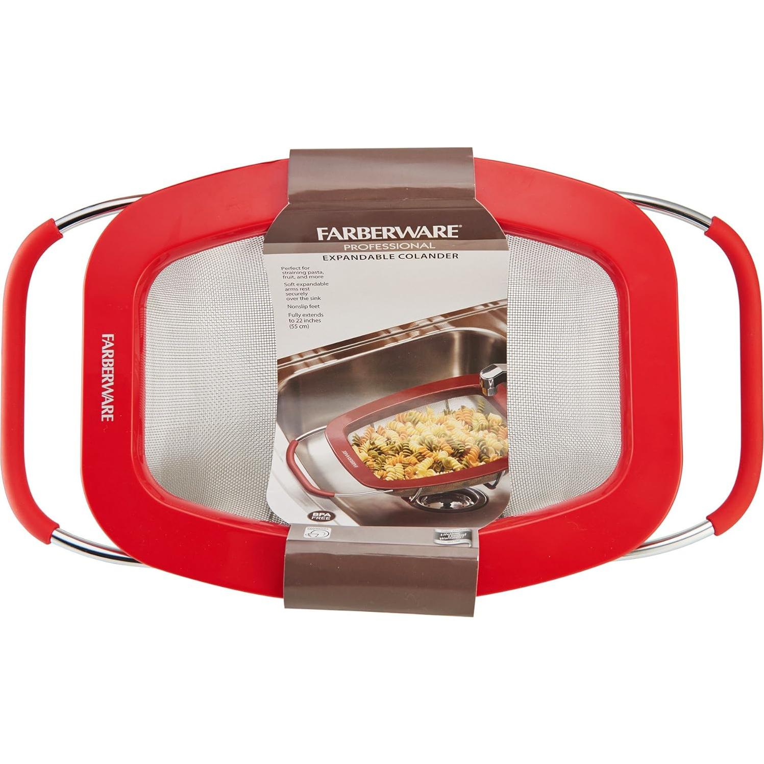Colador Expandible de Acero Inoxidable Farberware 5216427 Rojo