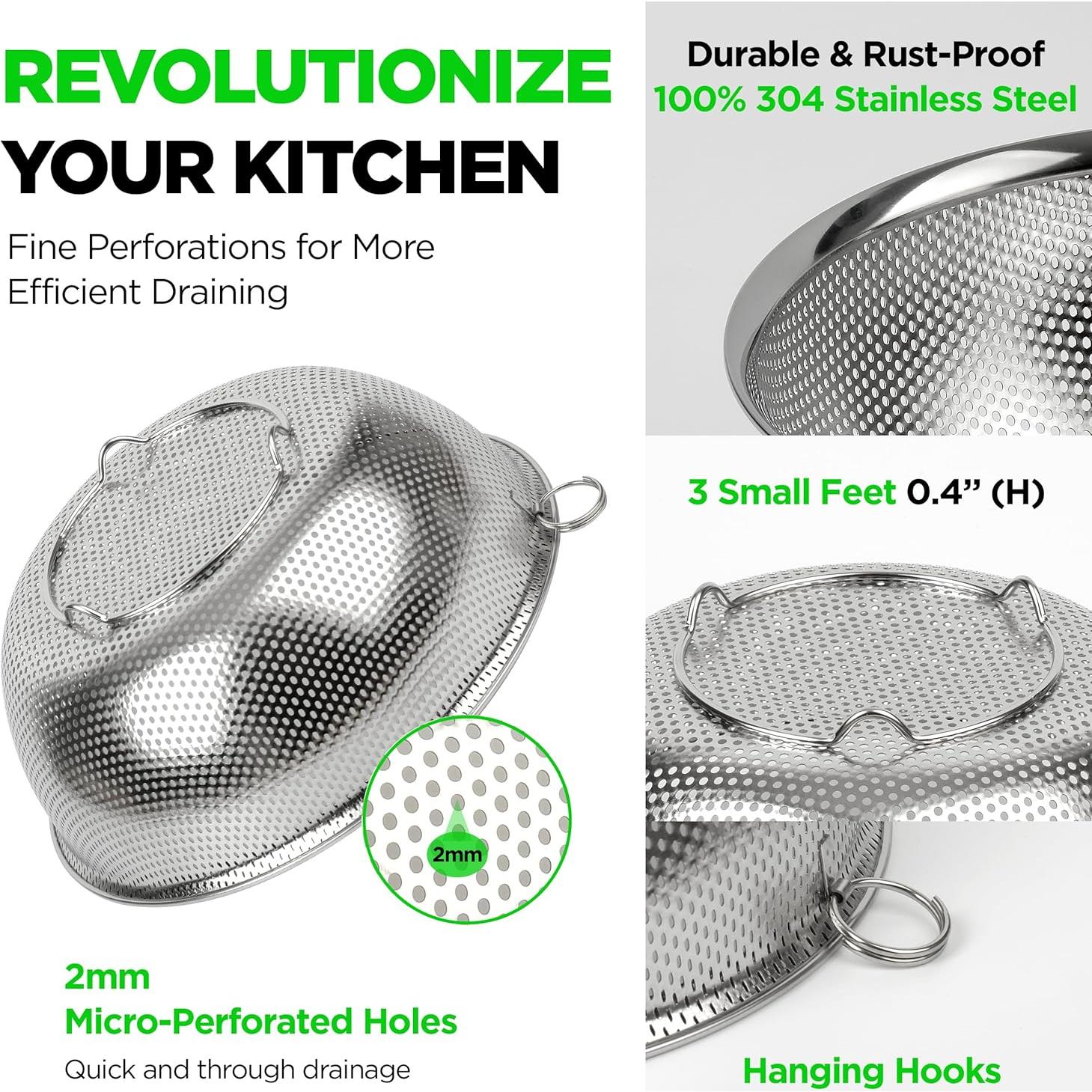 Juego de Coladores de Acero Inoxidable COMPORT K 4 Piezas 3.3-9L