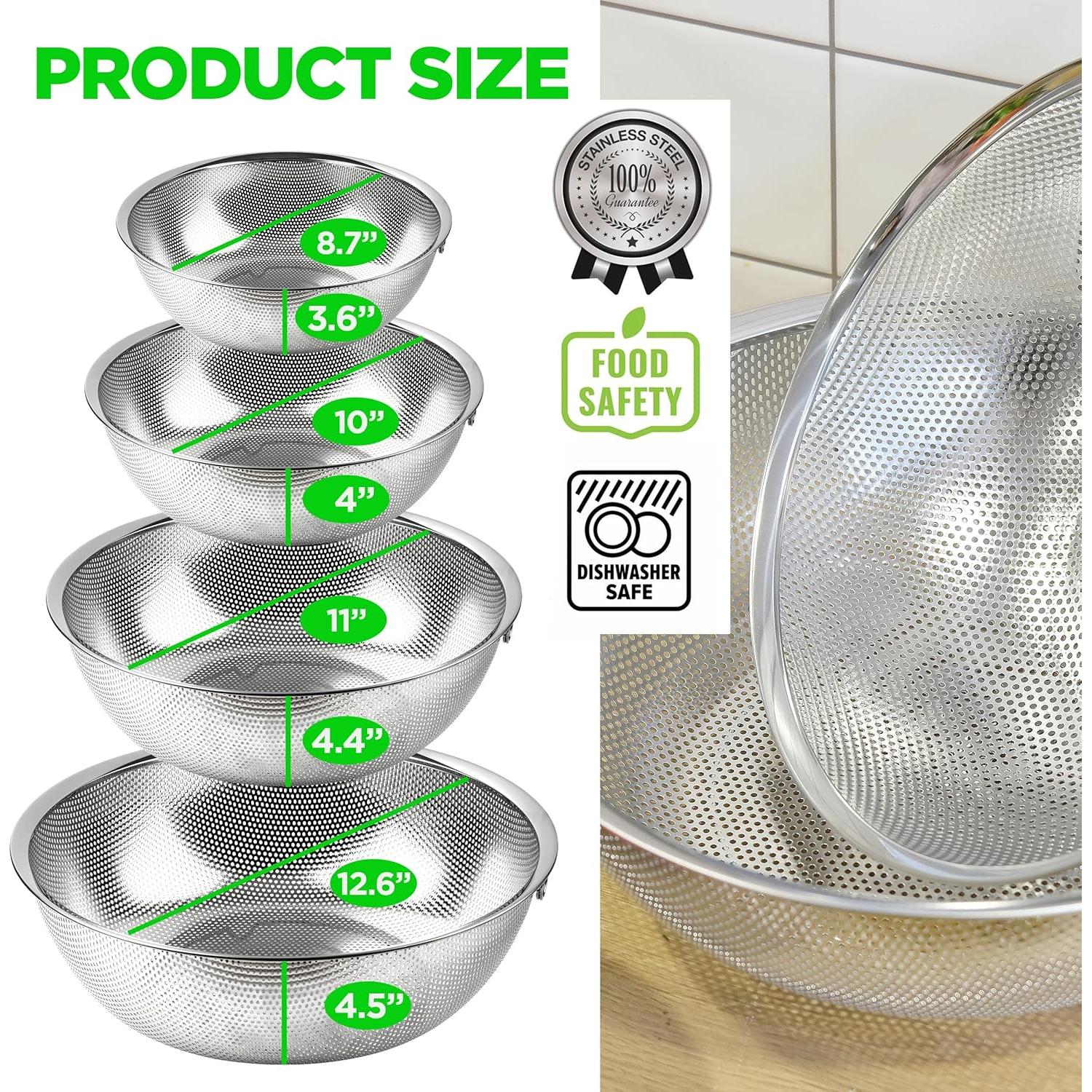 Juego de Coladores de Acero Inoxidable COMPORT K 4 Piezas 3.3-9L