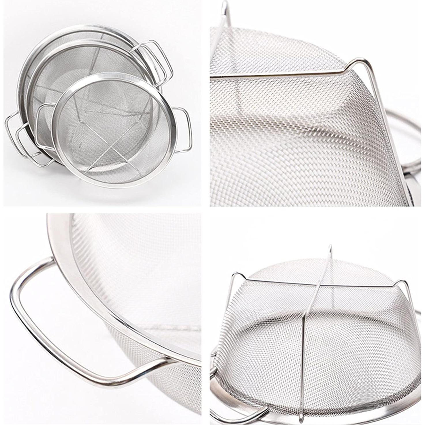 Colador de Malla de Acero Inoxidable AJIODA 25 cm 4 Cuartos