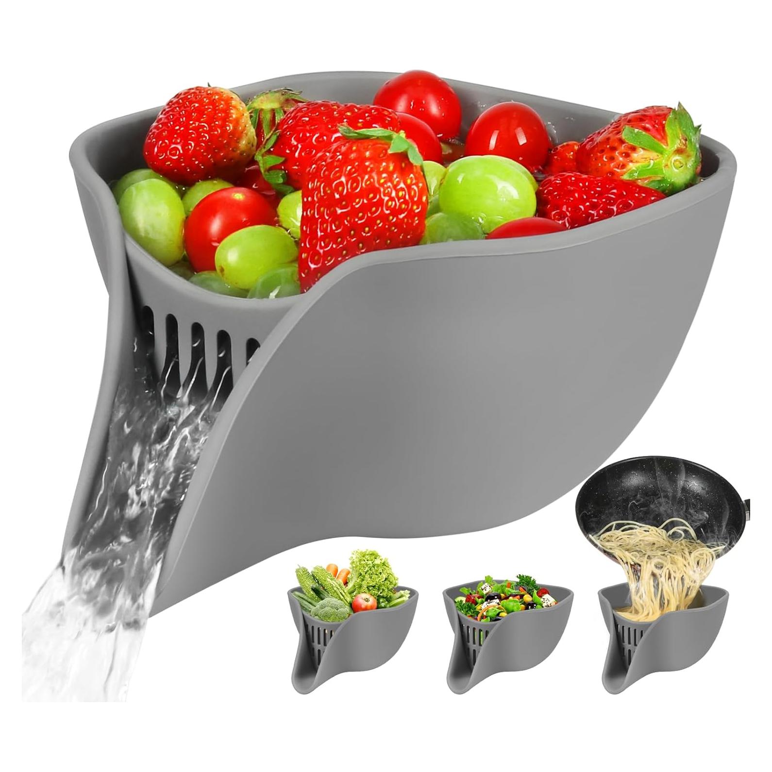 Cesta de Drenaje Multifuncional Advantez 2.4QT Silicona Gris