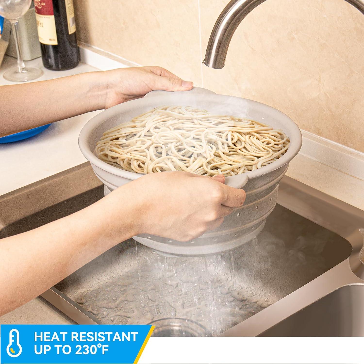 Colador Plegable de Silicona Yqlinnn 26.4 cm Apto Lavavajillas