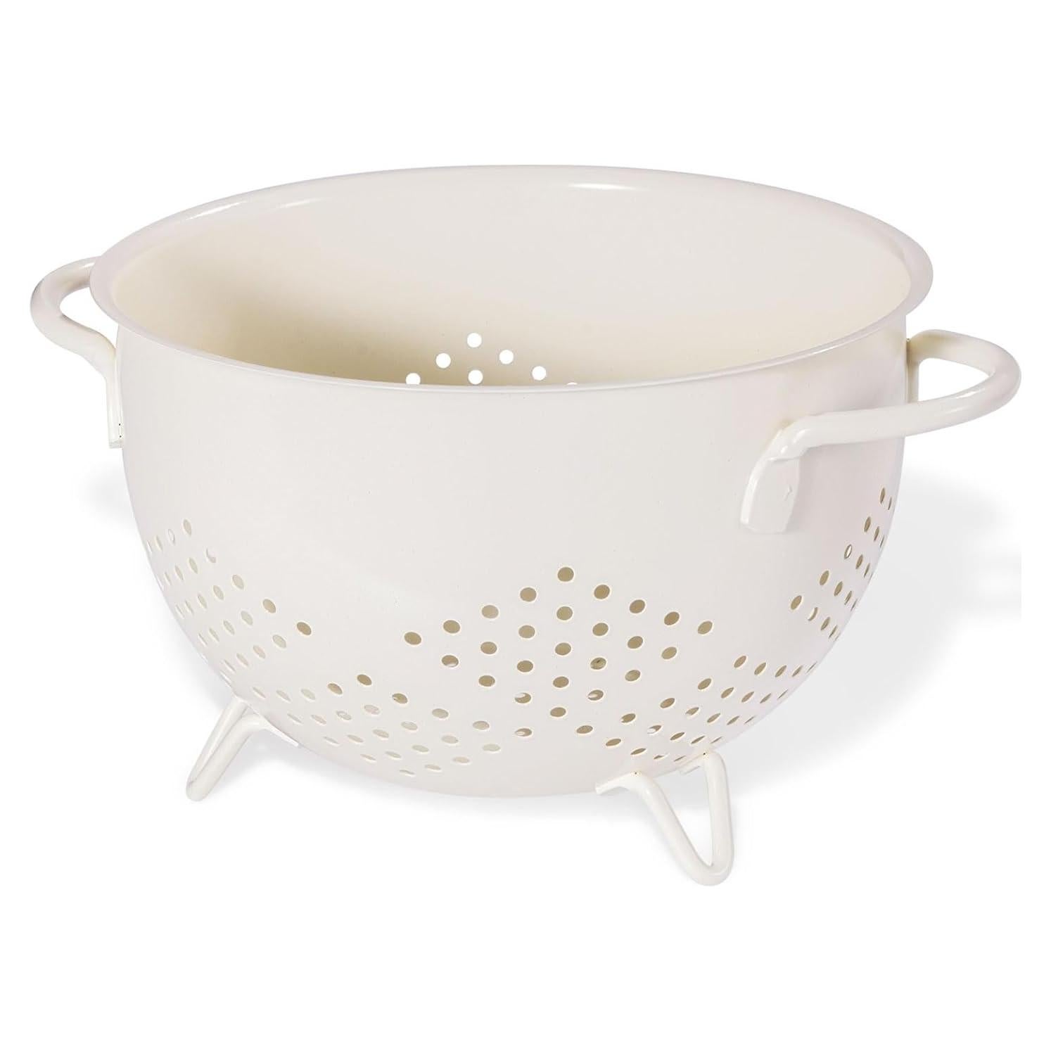 Colador de Metal BeFare 4.54L con Base y Doble Mango Crema