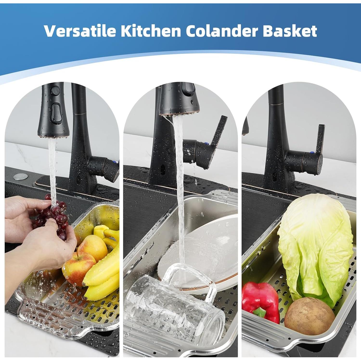 Colador de Fregadero Extensible Hygie Rinse Acero Inoxidable